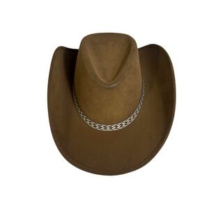 Youth Brown unisex faux leather cowboy cowgirl hat